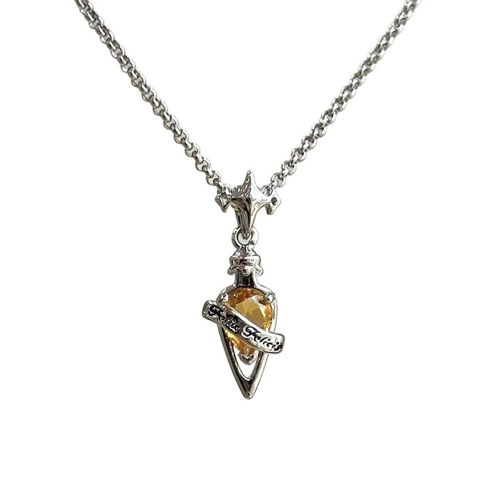 Wholesale Necklace imitation topaz pendant fashion collarbone chain