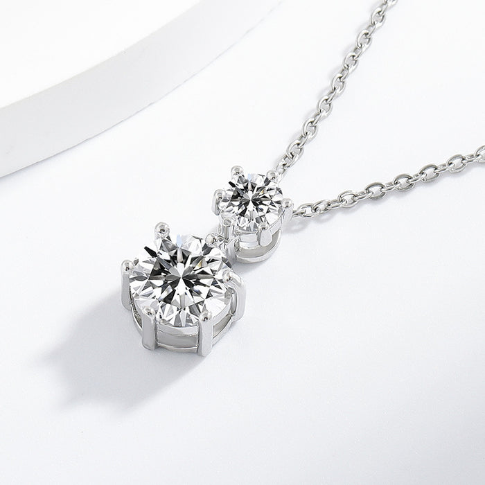 Wholesale Classic Six-Prong Simulated Diamond Pendant Jewelry Accessory