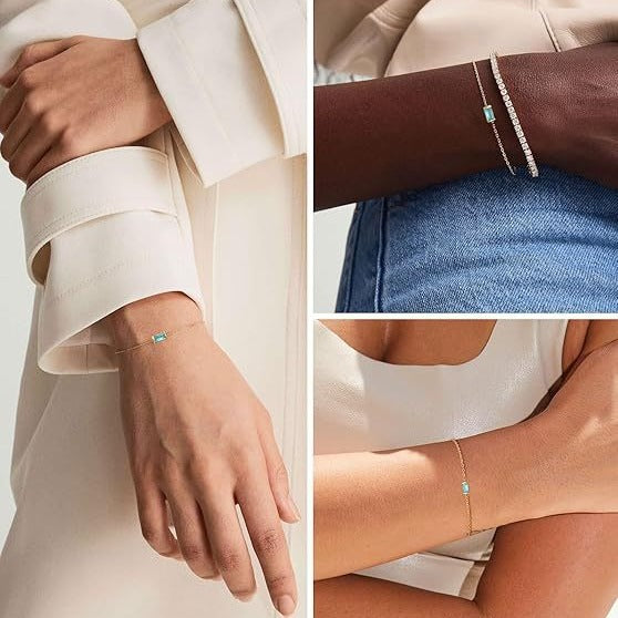 Wholesale Pearl Sailor Buckle Color Preserved Birth Stone Simple Bracelet Women's Electroplating Genuine Gold