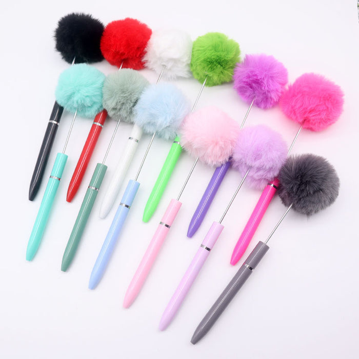 Wholesale Plush Ball Plastic Bead Pen JDC-PN-ChenYu001