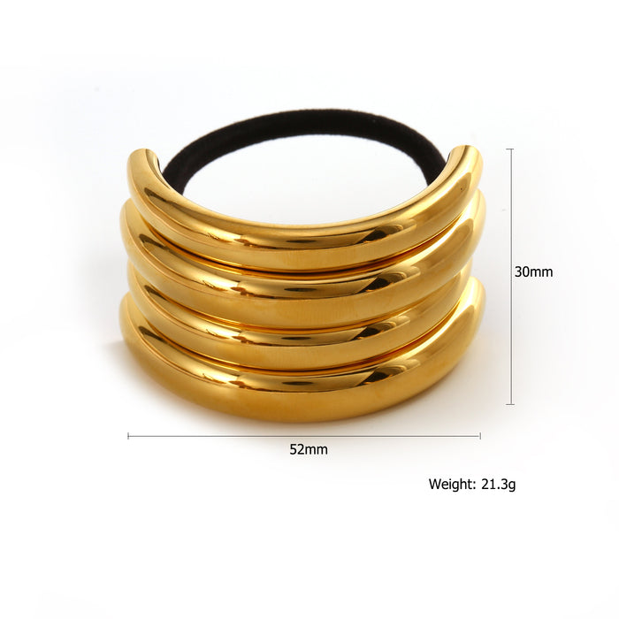 Wholesale New minimalist stainless steel headband, fashionable and high-end style, ponytail tied hair tie, black headband