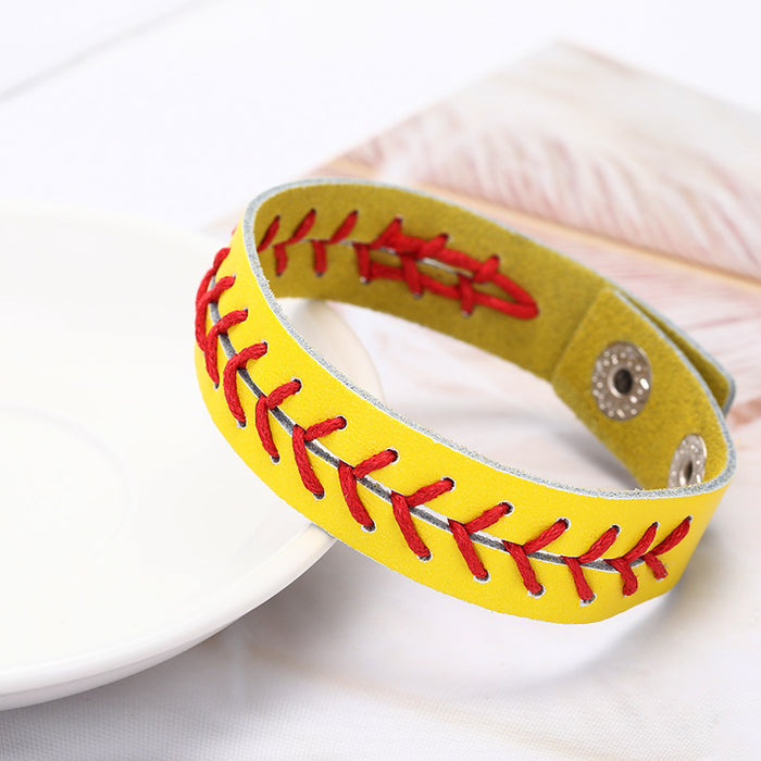 Wholesale Wax Thread Stitched Baseball Bracelet JDC-BT-Shengy006