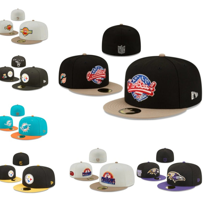 Wholesale Football fully enclosed large head circumference baseball cap outdoor non-adjustable flat brim hat