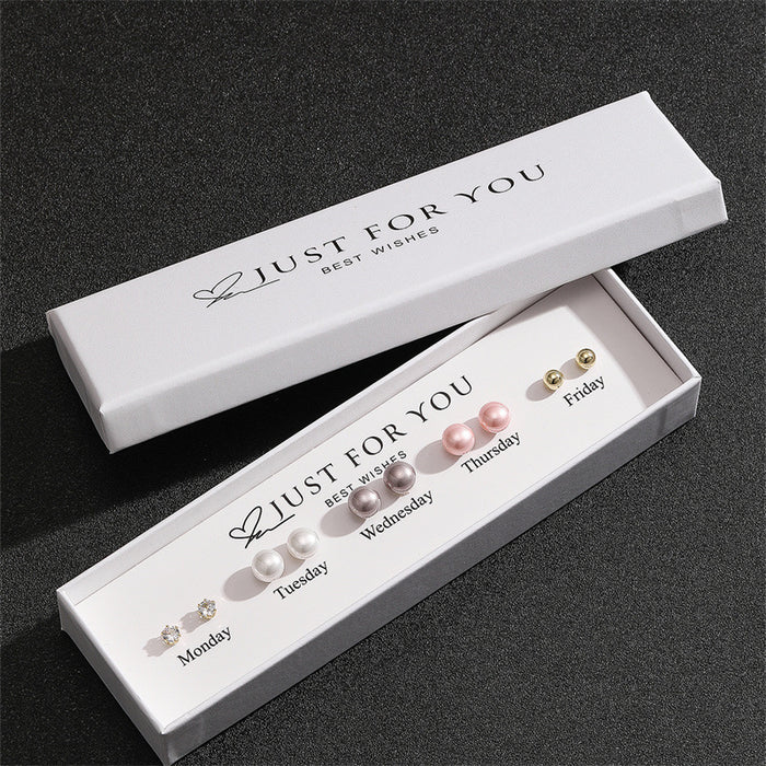 Wholesale Pearl Heart and Bow Earring Set with Gift Box - Casual Fashion Jewelry MOQ≥2