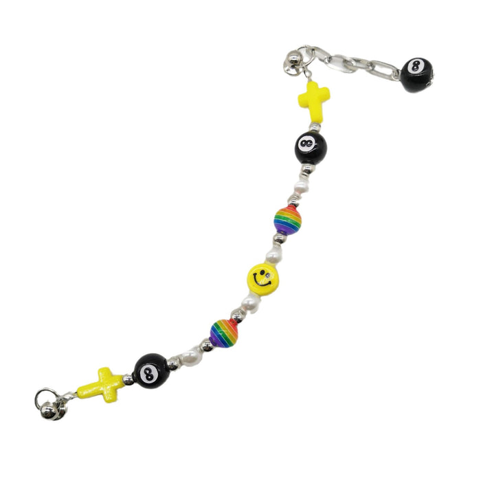 Wholesale jewelry  billiards black 8 dice mobile phone lanyard hair whiteboard smiley hip hop