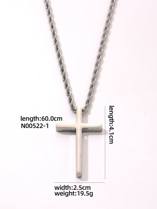 Wholesale titanium steel glossy cross pendant men's stainless steel necklace