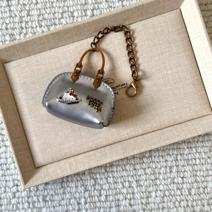 Wholesale Handmade leather small bag keychain