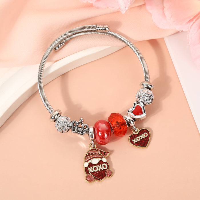 Wholesale Crystal bead stainless steel bracelet