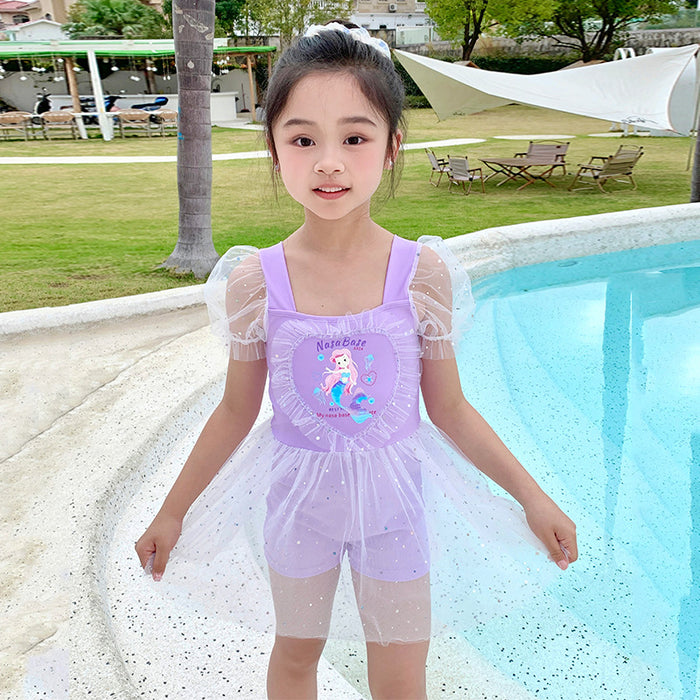Wholesale Polyester cartoon printed skirt style hot spring swimsuit