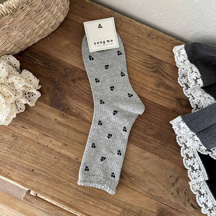 Wholesale Socks, bow, middle tube, socks, polka dots, pile socks, cotton