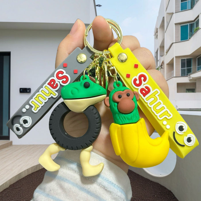 Wholesale Doll keychain funny abstract stick man shark small pendant