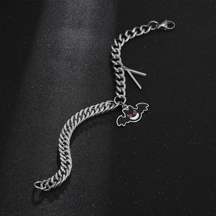 Wholesale IMI  Bracelet Cartoon Bat Funny Jewelry for Boys and Girls Niche Design Trendy Cool Bracelet Titanium Steel YL446