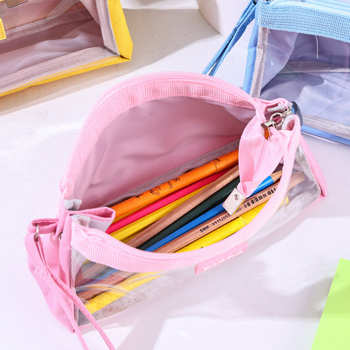 Wholesale Large capacity transparent pencil bags
