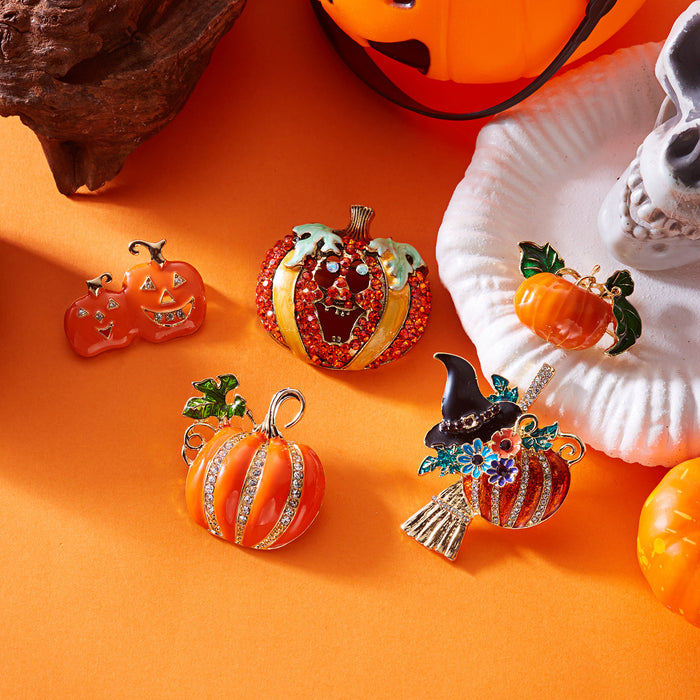 Wholesale Devil Pumpkin Brooch Rhinestone Zinc Alloy Jewelry Accessory