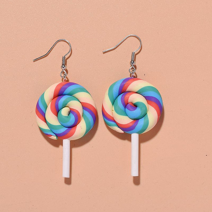 Wholesale Girly Colorful Lollipop Soft Clay Earrings JDC-ES-Xunt006