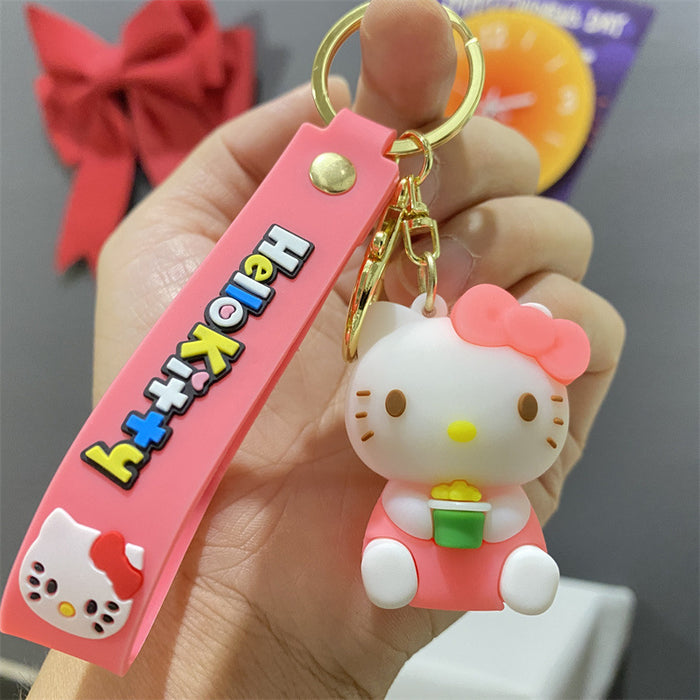 Wholesale Cartoon cross-dressing cat key chain cute national style  school keychain