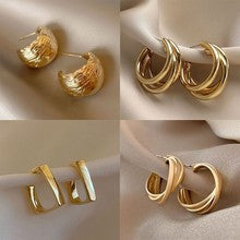 Wholesale Diamond Lettered Gold Earrings JDC-ES-HuiHe006