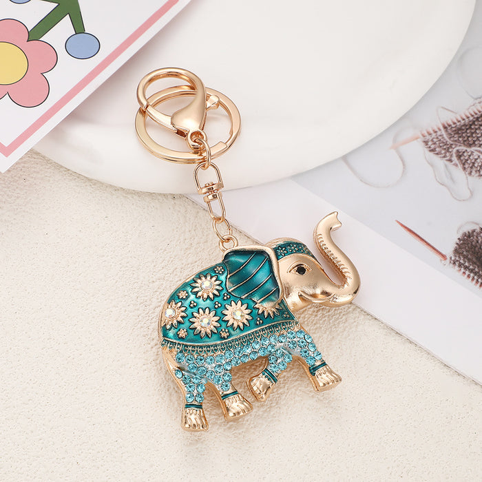 Wholesale Elephant Rhinestone Keychain Decorative Fashion Accessory