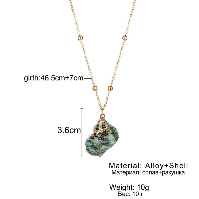 Wholesale Beach seashell gold-plated pendant seashell necklace