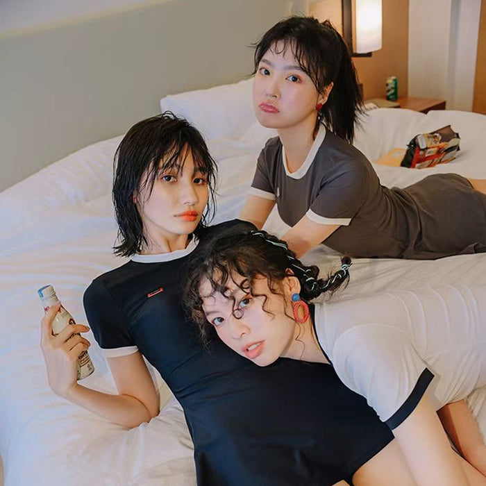 Wholesale Sexy one-piece skirt style split flat corner pants conservative hot spring swimsuit