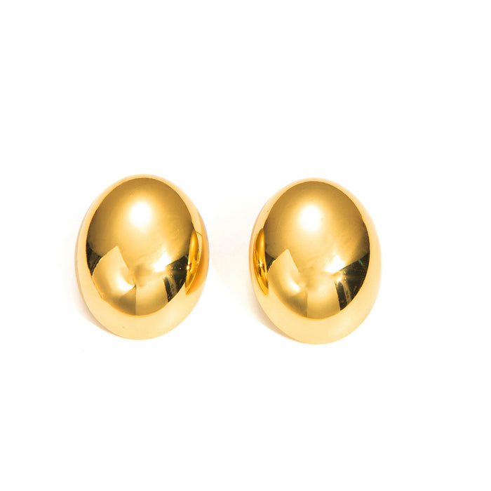 Wholesale Stainless Steel Plated Gold Earrings  Personality Simple  All-match Geometric Earrings