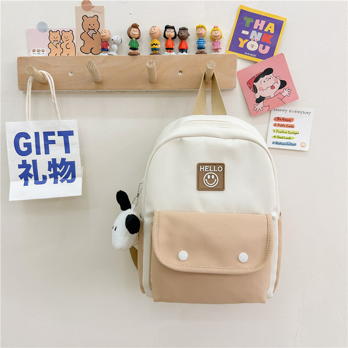 Wholesale Children' s Bag Fashion Oxford Cloth Contrast Backpack Kindergarten Baby School Season Schoolbag