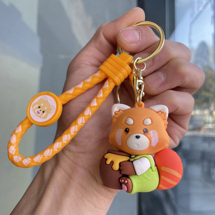 Wholesale Naughty Panda Keychain Cartoon Cute Bear Doll Bag Pendant Car Keychain Small Gift Wholesale