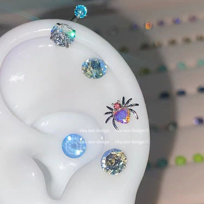 Wholesale Original niche design with colorful diamonds and retro ear studs