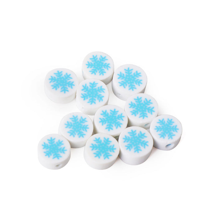 Wholesale 100pcs Polymer Clay Christmas Snowman Tree Cane Loose Beads JDC-BDS-LiuXia003