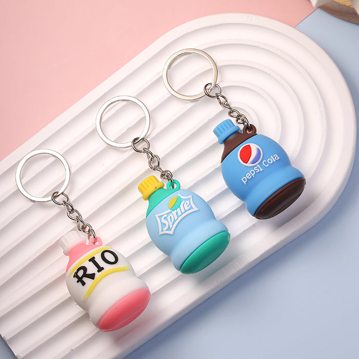 Wholesale PVC Mini Simulation Beverage Bottle Keychain JDC-KC-Wenma008