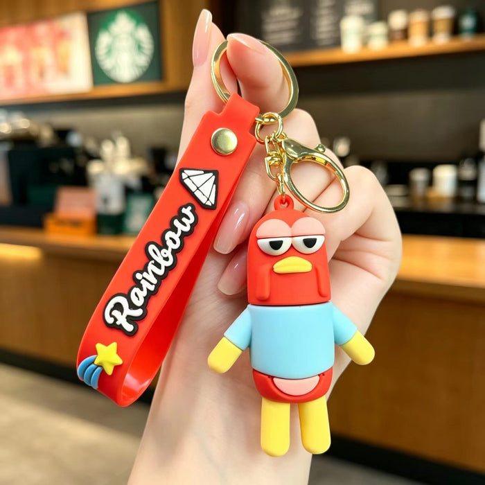 Wholesale Bottom Silly Fish Keychain Funny PVC Cartoon Pendant MOQ≥2
