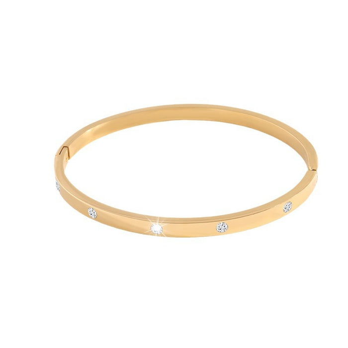 Wholesale Titanium steel bracelet with high-end fashion, light luxury, exquisite and non fading accessories, stainless steel diamond inlaid bracelet