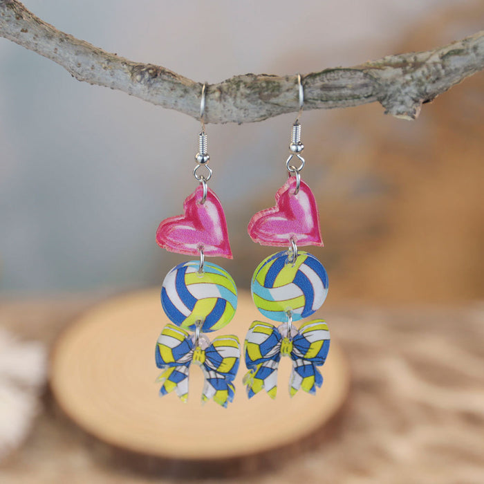 Wholesale niche sports style ball theme acrylic earrings creative basketball football earrings women