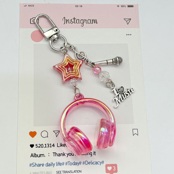Wholesale Headphone Keychain Star Mobile Phone Chain Pendant Bag Pendant