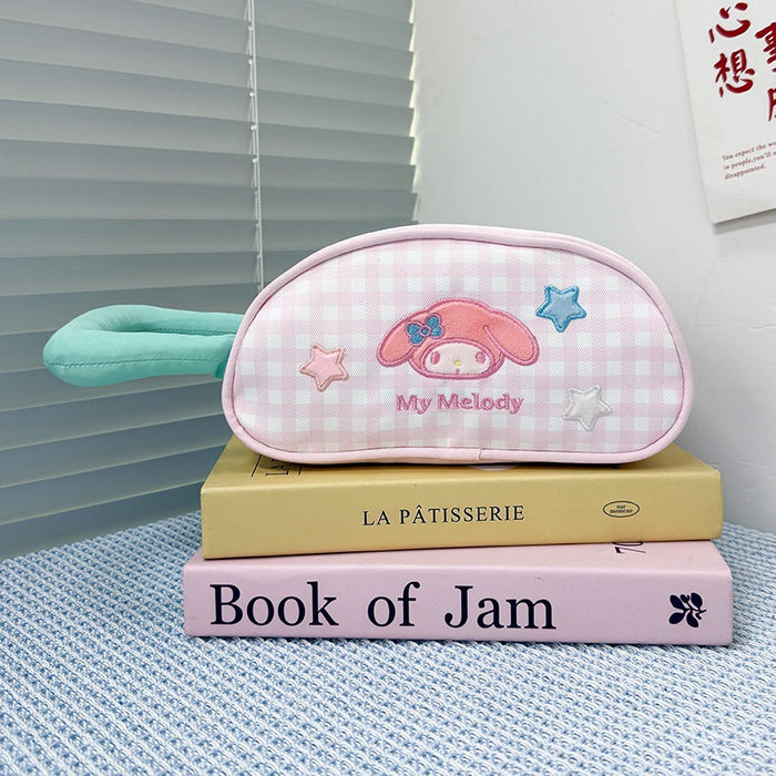 Wholesale Large Capacity Travel Makeup Bag with Plaid Pattern Portable Storage Pouch MOQ≥3