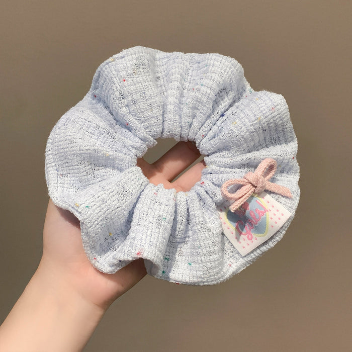 Wholesale Blue and pink bow knot knitted hair scrunchies