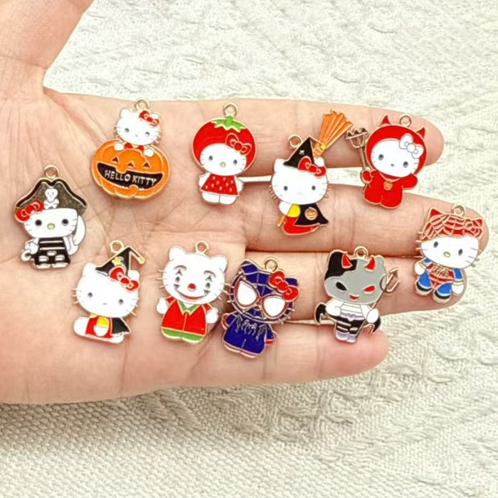 Wholesale 10pcs Alloy Oil Drip Pendant Jewelry DIY Earrings Pendant