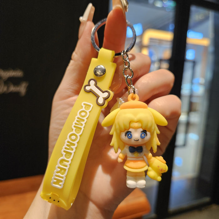 Wholesale Cute cartoon girl keychain for girls,  gift for claw machine