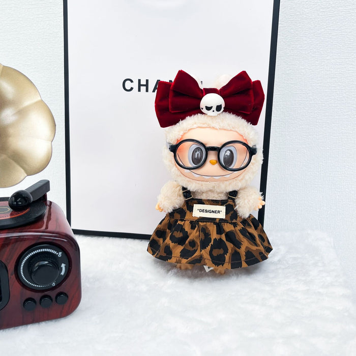 Wholesale Cute leopard print dress with small skull and bow headband