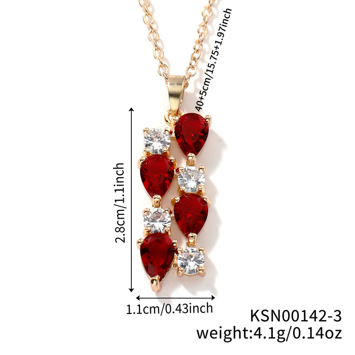 Wholesale Necklace Colored Stone Zircon Pendant Long Necklace Colorful Necklace