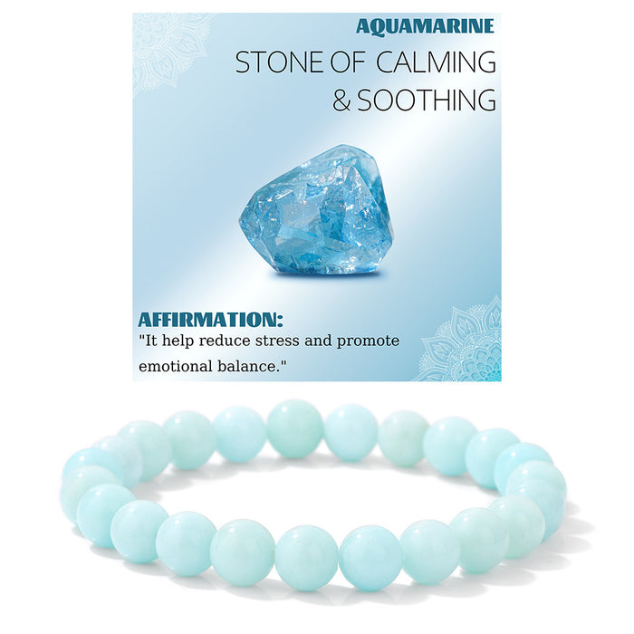 Wholesale 8mm stone bead bracelet with elastic cord a new design for couples