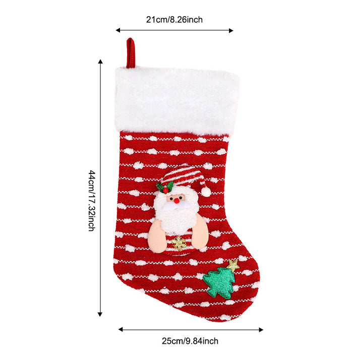 Wholesale Christmas decoration plush Christmas stockings children' s candy gift bag cartoon elderly knitted stockings window pendant