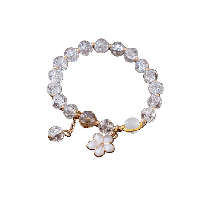 Wholesale Rainbow glass exploding amethyst bracelet, pink crystal bead bracelet, daisy bracelet wholesale