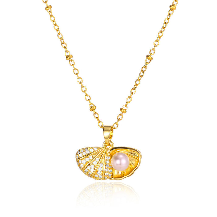 Wholesale Retro Titanium Steel Turquoise Heart Necklace Clavicle Chain