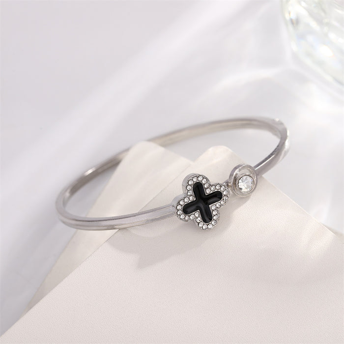 Four-leaf Clover Diamond Bracelet High-end Sense Bracelet Zircon Open Bracelet Wholesale