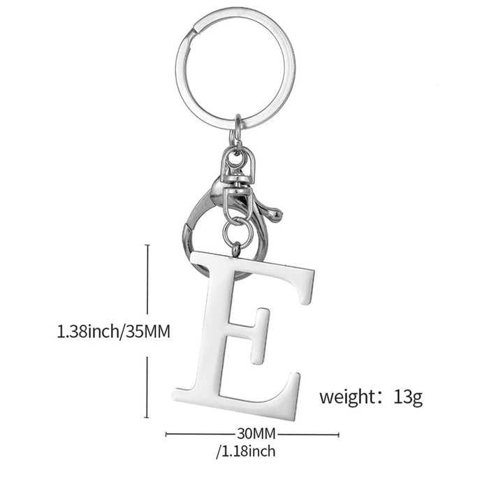 Wholesale Stainless Steel  Letter Key Chain Titanium Steel Keychain Initial Letter Modern Simple Backpack Pendant