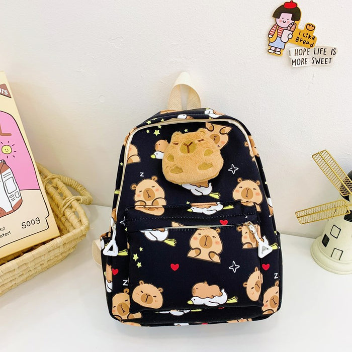 Wholesale Capibara Backpack Cartoon Children's Backpack Kindergarten Large Capacity Schoolbag