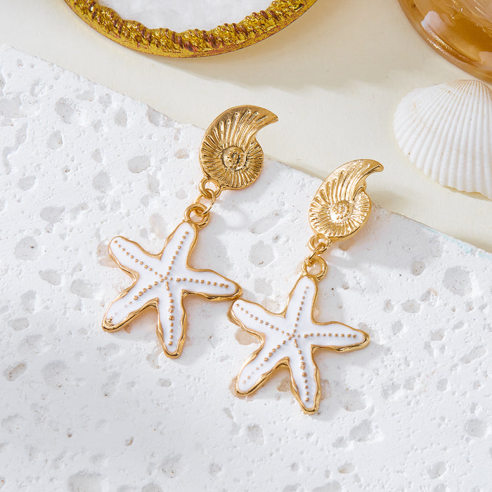 Wholesale Sea Wind Starfish Earrings Alloy Marine Life Earrings Women's Daily Beach Vacation