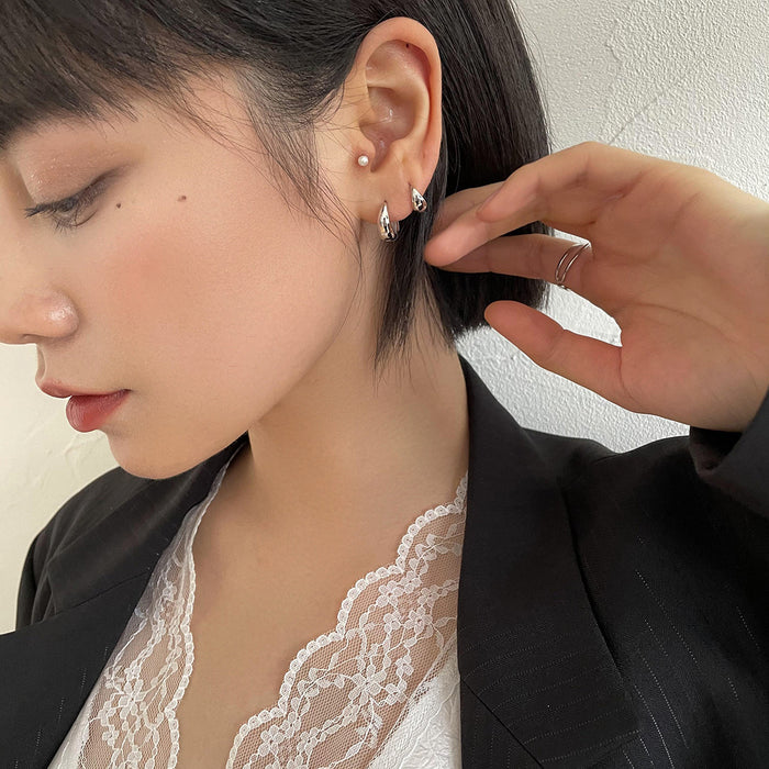 Wholesale Silver needle earrings, simple personality, cold and feng shui drop earrings, round circle earrings