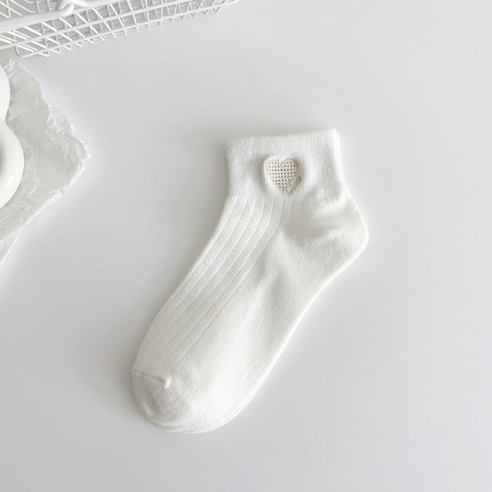 Wholesale Socks thin, simple and cute cartoon embroidery sports shallow mouth low top boat socks